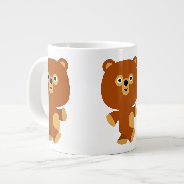 Cute Assertive Tecknad Bear Jumbo Mugg (Framsida vänster)
