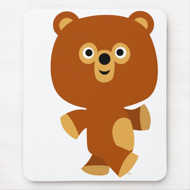 Cute Assertive Tecknad Bear Mousepad Musmatta (Framsidan)