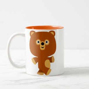 Cute Assertive Tecknad Bear Mugg