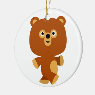Cute Assertive Tecknad Bear Ornament