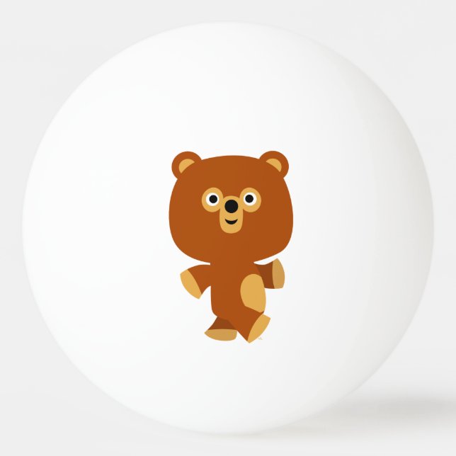 Cute Assertive Tecknad Bear Ping Pong Boll (Framsidan)
