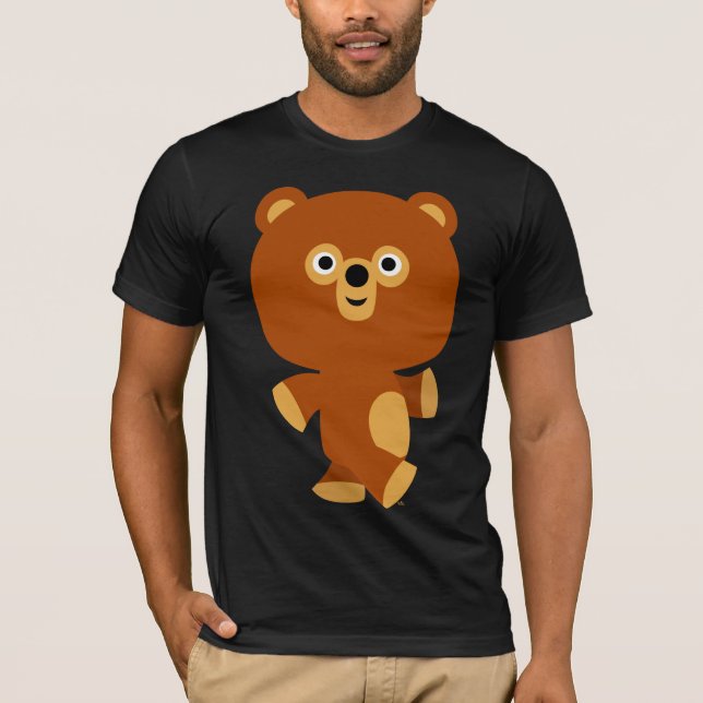 Cute Assertive Tecknad Bear T-Shirt (Framsida)