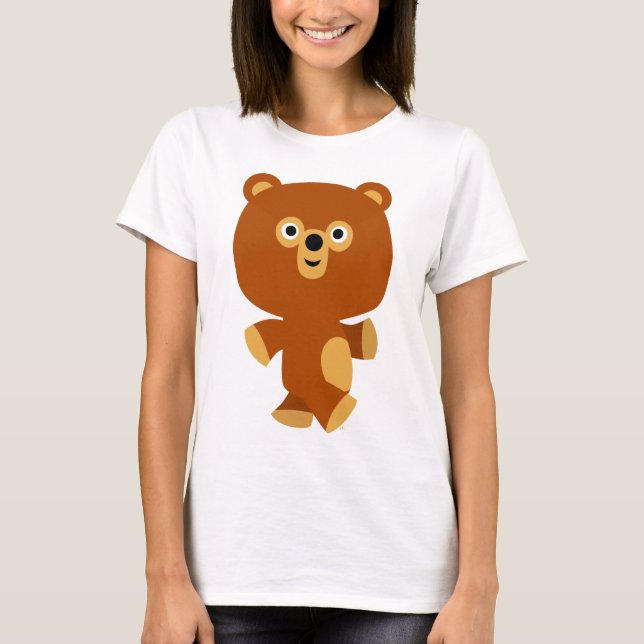 Cute Assertive Tecknad Bear Women T- Shirt Tröja (Framsida)