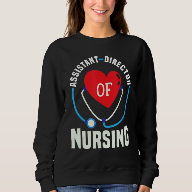 Cute Assistant Director of Nursing Heart Stethosco T Shirt (Framsida)
