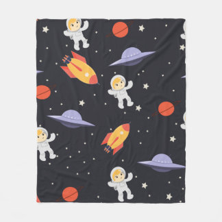 Cute Astro Mönster Fleecefilt