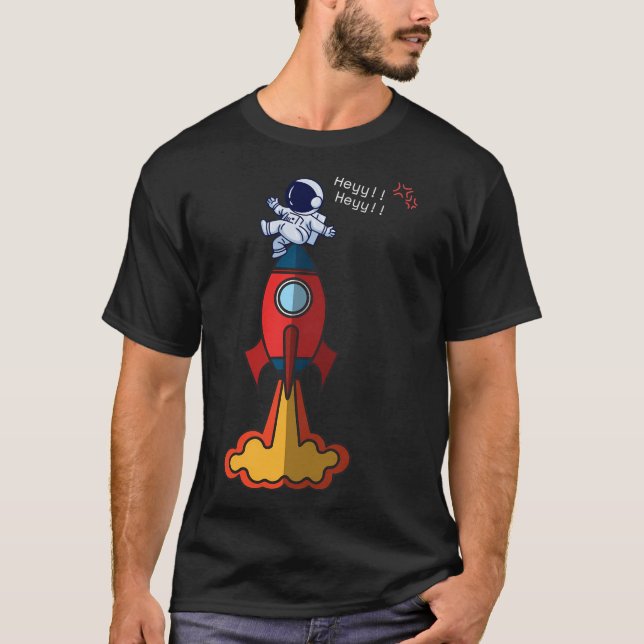 Cute Astro Rocket T Shirt (Framsida)