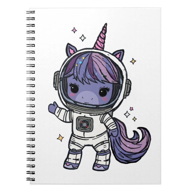 Cute Astro Unicorn-anteckningsbok Anteckningsbok (Framsidan)