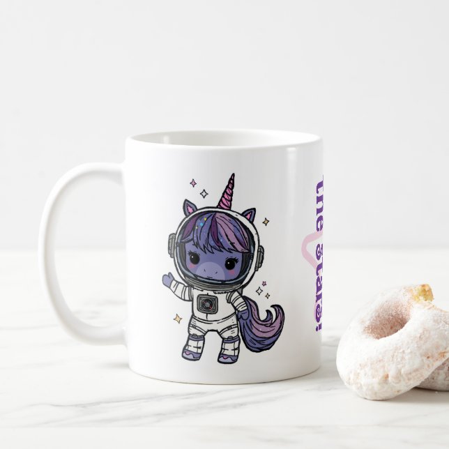 Cute Astro Unicorn Coffee Mugg (Med munk)