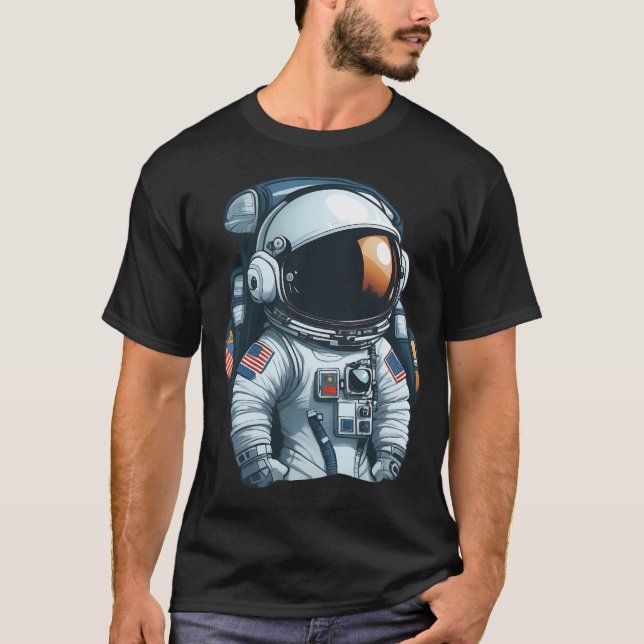 Cute Astronaut 3 T Shirt (Framsida)