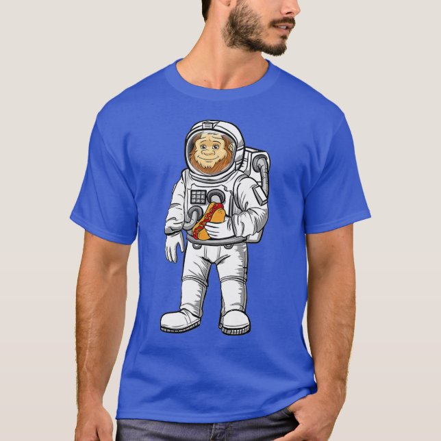 Cute Astronaut Astronomy Bigfoot Hotdog Älskare T Shirt (Framsida)