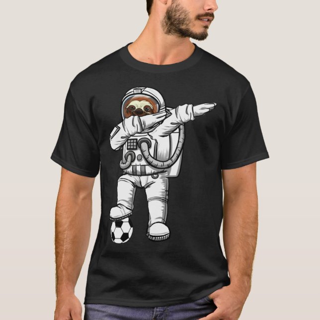 Cute Astronaut Astronomy Dabbing Sloth  Galaxy Soc T Shirt (Framsida)
