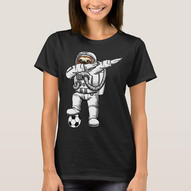 Cute Astronaut Astronomy Dabbing Sloth  Galaxy Soc T Shirt (Framsida)