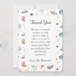 Cute Astronaut Baby Shower Tack för ditt kort