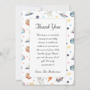Cute Astronaut Baby Shower Tack för ditt kort