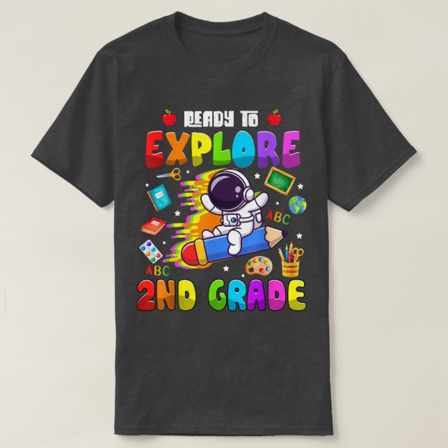 Cute Astronaut Boys Girls Redo att utforska andra  T Shirt (Design framsida)