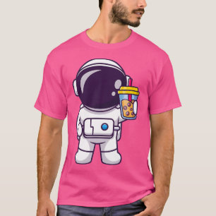 Cute Astronaut Bubble Tea in Space T Shirt