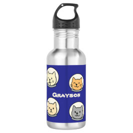 Cute Astronaut Cat Bottle With Name