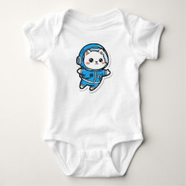 Cute Astronaut Cat Custom Photo Baby Bodysuit T Shirt