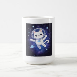 Cute Astronaut Cat in Space Kaffemugg