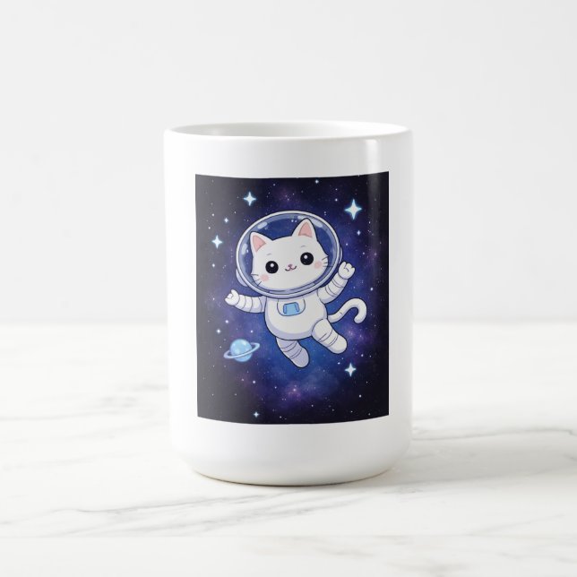 Cute Astronaut Cat in Space Kaffemugg (Center)