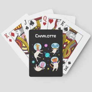 Cute Astronaut-djur Flytande i rymden Casinokort