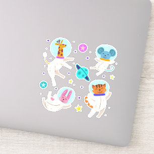 Cute Astronaut-djur Flytande i rymden Klistermärken