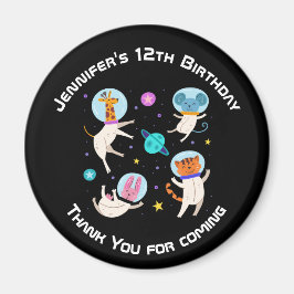 Cute Astronaut-djur i Space Event Tack Magnet