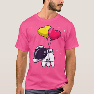 Cute Astronaut Flytande Kärlek Blegon Tecknad T Shirt