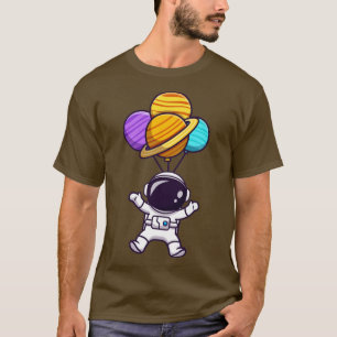 Cute Astronaut Flytande med planetballon i Spanien T Shirt