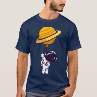 Cute Astronaut Flytande med planetballon i Spanien T Shirt