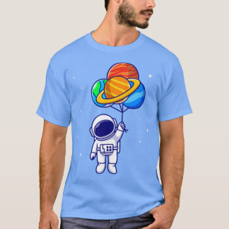 Cute Astronaut Flytande med planetballonger i SP T Shirt