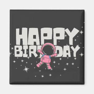 Cute Astronaut Grattis på födelsedagen Space Magne Magnet