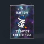 Cute Astronaut Grönt Lila Galaxy 8: e födelsedagen Kort<br><div class="desc">Cute Astronaut Grönt Lila Galaxy 8th Birthday, en fin och unik design som är gjord för alla som tittar ett barnsonskort för 8:e födelsedagen, son 8:e födelsedagskort eller 8:e födelsedagskort, den här är avsedd för dig. Utformningen har en söt astronaut som kör en liten rymdraket i rymden, något roligt och...</div>