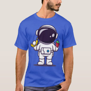 Cute Astronaut Holding Banana och jordgubbsbär T Shirt