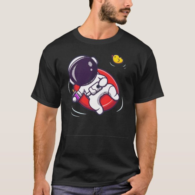 Cute Astronaut i Bassäng T Shirt (Framsida)
