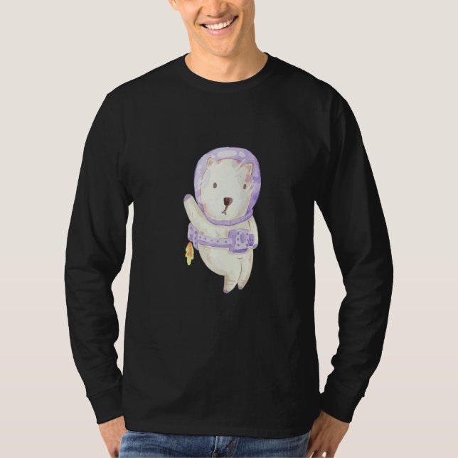 Cute Astronaut Ice Bear T Shirt (Framsida)