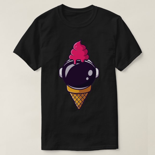 Cute Astronaut Ice Cream T Shirt (Design framsida)