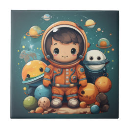 Cute astronaut keramisk panel kakelplatta