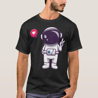 Cute Astronaut med hand och fred T Shirt