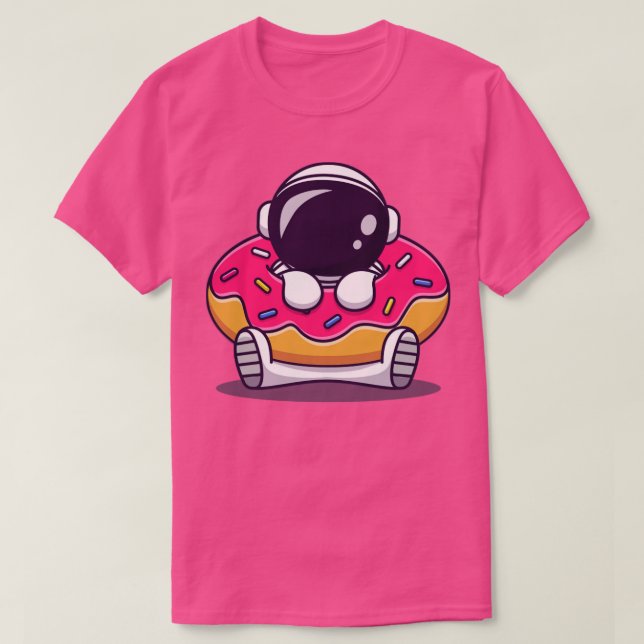 Cute Astronaut med Tecknad av ringrötter1 T Shirt (Design framsida)
