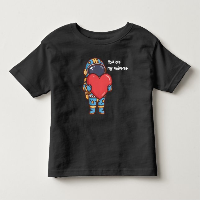Cute Astronaut mitt Universe Kärlek Heart T Shirt (Framsida)