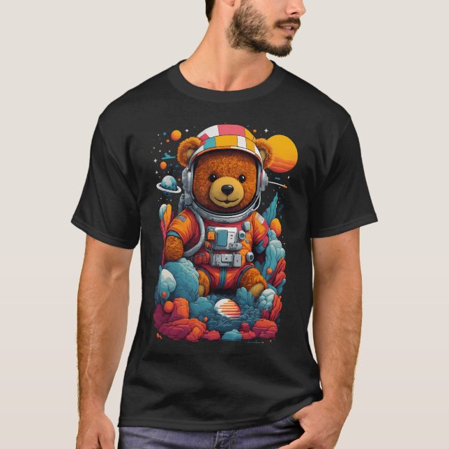 Cute Astronaut Nalle T Shirt (Framsida)
