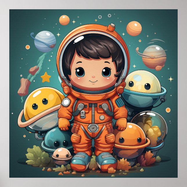 Cute astronaut poster (Framsidan)