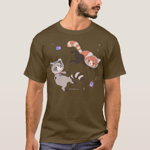 Cute Astronaut Raccoon och Red Panda Rocket Space T Shirt
