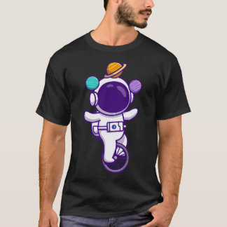 Cute Astronaut Rides Unicle Bike T Shirt