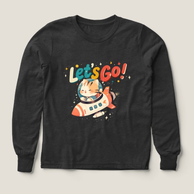 Cute astronaut-ridraketer i rymden t shirt (Design framsida)