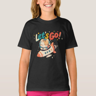 Cute astronaut-ridraketer i rymden t shirt