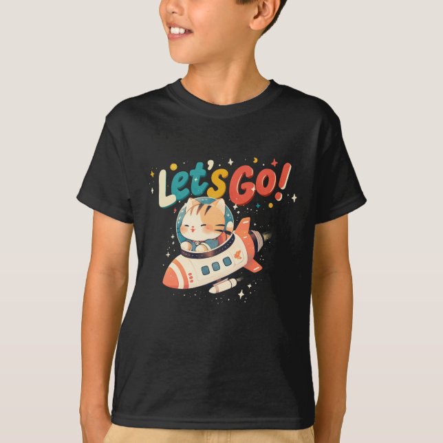 Cute astronaut-ridraketer i rymden t shirt (Framsida)