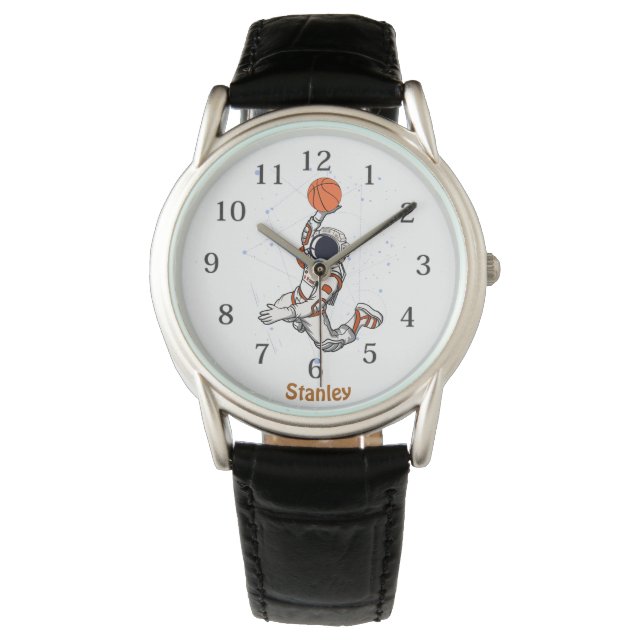 Cute Astronaut Rymden Galaxy Basketball Stars Armbandsur (Framsida)