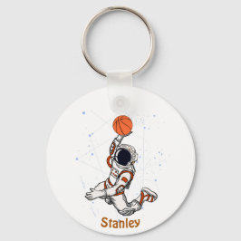 Cute Astronaut Rymden Galaxy Basketball Stars Nyckelring